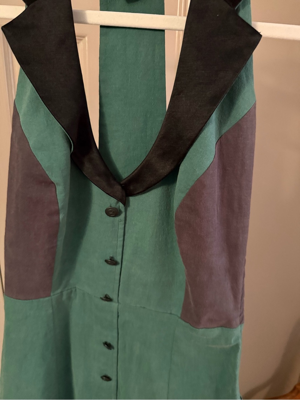 Hemp-Silk Tuxedo Halter Racerback Designer Cocktail Dress